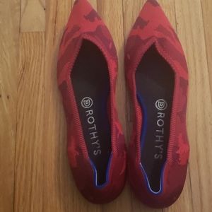 Rothys retired red camo pointed flats